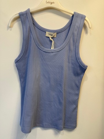 Top Wiya błękitny prążkowany z bawełną, wiskozą, bokserka